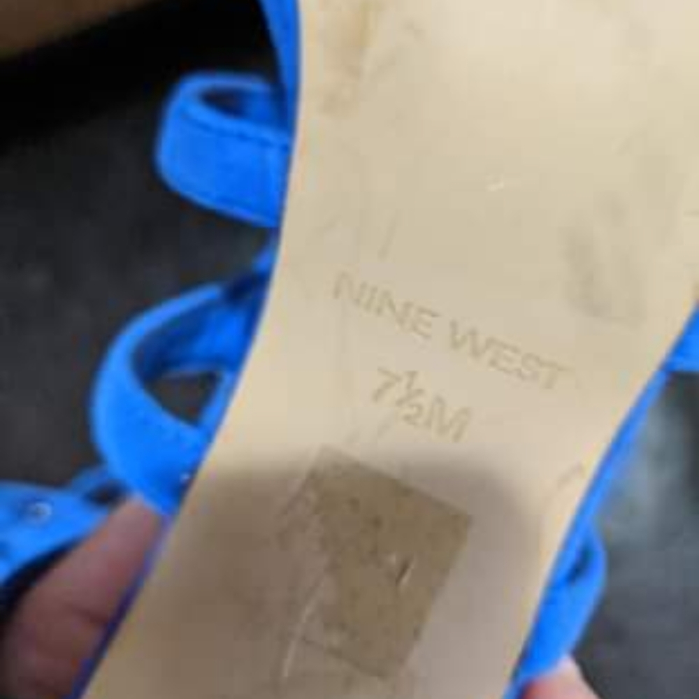 None West cobalt blue suede heels size 7.5
